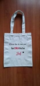 Canvas tas met tekst voor Juf