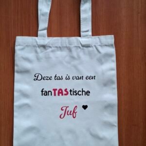 Canvas tas met tekst voor Juf